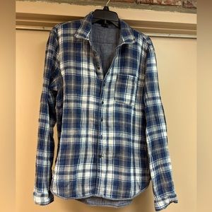 Men’s cotton plaid button down shirt